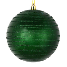6" Emerald Candy Finish Ball with Glitter Lines 3 Per Bag