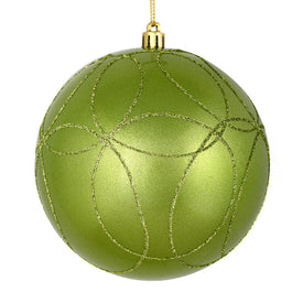4.75" Celadon Candy Ornaments with Circle Glitter Pattern 4-Pack