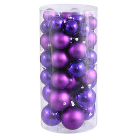 1.5"/2" Purple Shiny/Matte Ball Christmas Ornaments 50 Per Box