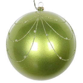 4.75" Celadon Candy Glitter Curtain Ornaments 4 Per Bag