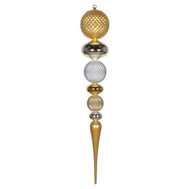 42" Champagne, Silver, and Gold Durian Finial Ornament