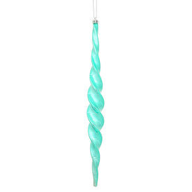14.6" Teal Shiny Spiral Icicle Ornaments 2 Per Box