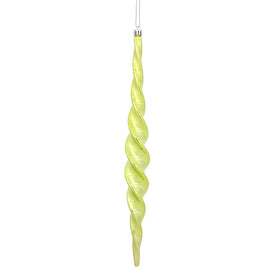 14.6" Lime Shiny Spiral Icicle Ornaments 2 Per Box