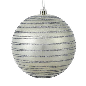 4.75" Limestone Candy Finish Ball with Glitter Lines 4 Per Bag