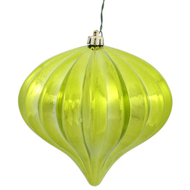 5.5" x 5.7" Lime Shiny Onion Christmas Ornaments 3 Per Bag