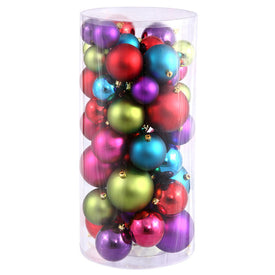 1.5"/2" Multi-Colored Shiny/Matte Ball Christmas Ornaments 50 Per Box