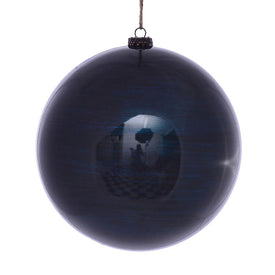 8" Midnight Blue Wood Grain Ball Ornaments 2 Per Pack