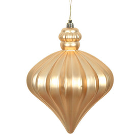 6" Cafe Latte Matte Onion Drop Ornaments with Drilled and Wired Caps 4 Per Bag