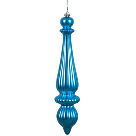14" Turquoise Shiny Finial Drop Ornaments 2-Pack