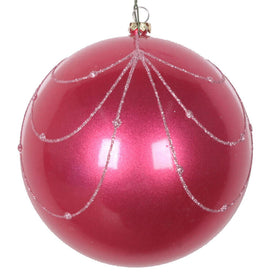 4.75" Mauve Candy Glitter Curtain Ornaments 4 Per Bag