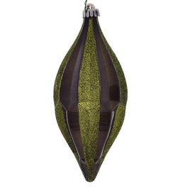 10" Olive Candy Glitter Shuttle Ornaments 2 Per Bag
