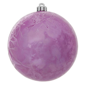 6" Orchid Pink Crackle Ball Christmas Ornaments 4 Per Bag