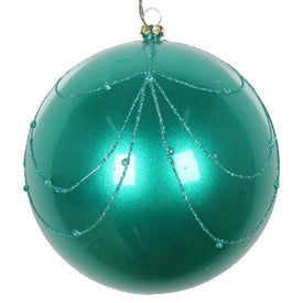 4.75" Teal Candy Glitter Curtain Ornaments 4 Per Bag