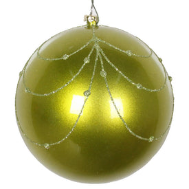 4.75" Lime Candy Glitter Curtain Ornaments 4 Per Bag