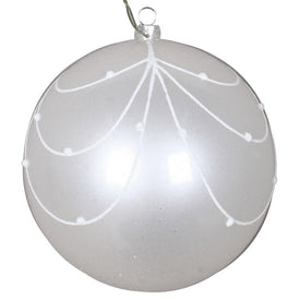 4.75" White Candy Glitter Curtain Ornaments 4 Per Bag