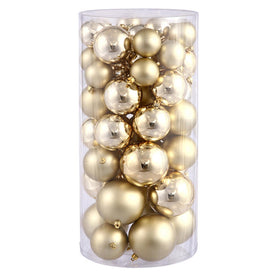 2.4"/3"/4" Gold Shiny/Matte Ball Christmas Ornaments 50 Per Box