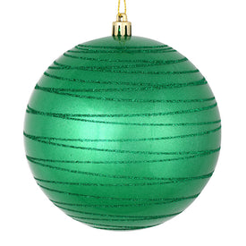 4.75" Seafoam Green Candy Finish Ball with Glitter Lines 4 Per Bag
