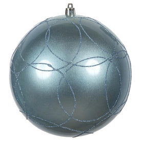 6" Periwinkle Candy Ornaments with Circle Glitter Pattern 3-Pack