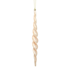 14.6" Rose Gold Shiny Spiral Icicle Ornaments 2 Per Box