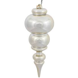14" Champagne Shiny Finial Ornament