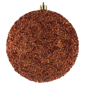 4.75" Copper Beaded Ball Ornaments with Drilled Caps 6 Per Bag