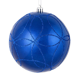 4.75" Blue Candy Ornaments with Circle Glitter Pattern 4-Pack