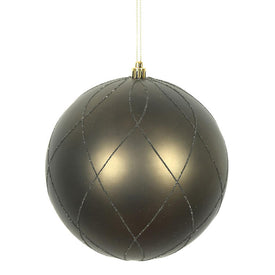 6" Gunmetal Matte and Glitter Swirl Ball Ornaments 3 Per Box