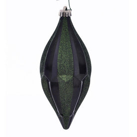 10" Moss Green Candy Glitter Shuttle Ornaments 2 Per Bag