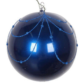 4.75" Blue Candy Glitter Curtain Ornaments 4 Per Bag