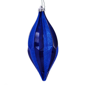 10" Blue Candy Glitter Shuttle Ornaments 2 Per Bag