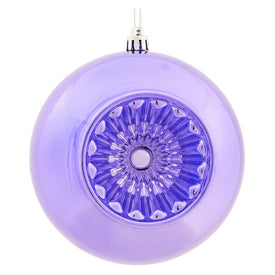 4.75" Lavender Shiny Star Brite Ball Ornaments with Drilled and Wired Caps 4 Per Bag