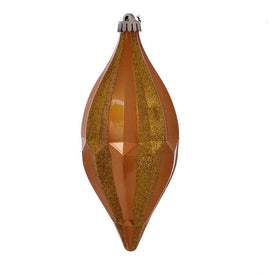 10" Antique Gold Candy Glitter Shuttle Ornaments 2 Per Bag