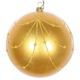 4" Honey Gold Candy Glitter Curtain Ornaments 4 Per Bag