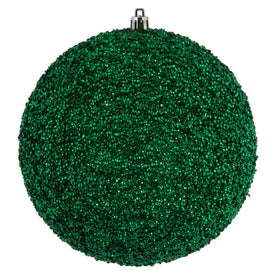 6" Seafoam Green Beaded Ball Ornaments with Drilled Caps 4 Per Bag