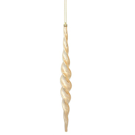 14.6" Cafe Latte Shiny Spiral Icicle Ornaments 2 Per Box