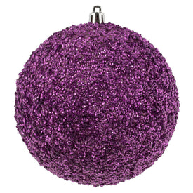 4.75" Pink Beaded Ball Ornaments with Drilled Caps 6 Per Bag