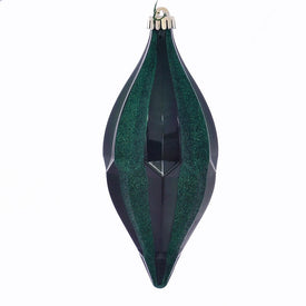 10" Emerald Candy Glitter Shuttle Ornaments 2 Per Bag