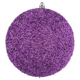 6" Orchid Beaded Ball Ornaments with Drilled Caps 4 Per Bag