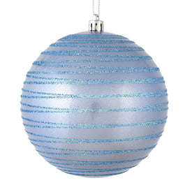 4.75" Periwinkle Candy Finish Ball with Glitter Lines 4 Per Bag