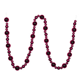9' Berry Red Assorted Ball Garland