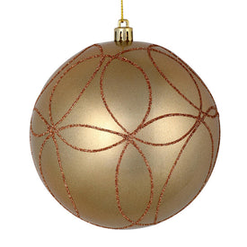 4.75" Cafe Latte Candy Ornaments with Circle Glitter Pattern 4-Pack