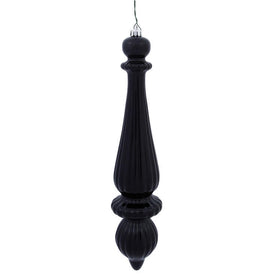 14" Black Shiny Finial Drop Ornaments 2-Pack