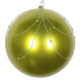 6" Lime Candy Glitter Curtain Ornaments 3 Per Bag