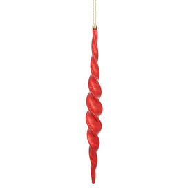 14.6" Red Shiny Spiral Icicle Ornaments 2 Per Box