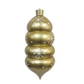 21.5" Champagne Candy Droplet Christmas Ornament with White Snowflake Accents