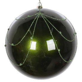 6" Moss Green Candy Glitter Curtain Ornaments 3 Per Bag