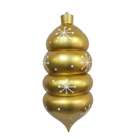 21.5" Gold Candy Droplet Christmas Ornament with White Snowflake Accents
