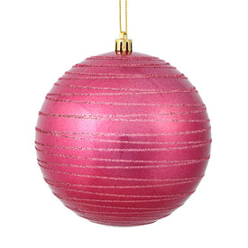 4.75" Mauve Candy Finish Ball with Glitter Lines 4 Per Bag