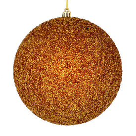 4.75" Antique Gold Beaded Ball Ornaments with Drilled Caps 6 Per Bag