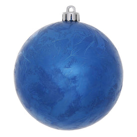 6" Blue Crackle Ball Christmas Ornaments 4 Per Bag